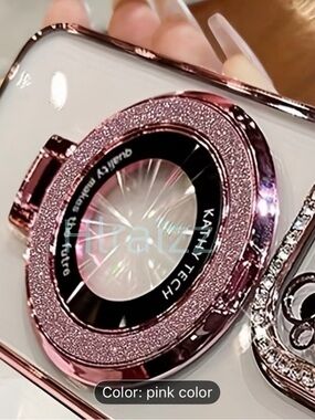 Pink Glitter Phone Ring Holder